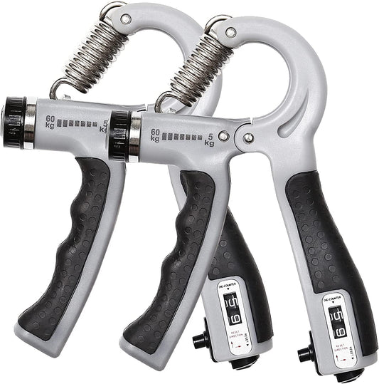 Grip Strength Trainer Hand Grip Strengthener Hand Gripper Counting Grip Strength Grip Trainer Hand Grip Hand Strengthener Adjustable Resistance 11-132Lbs Forearm Strengthener 2 Pack